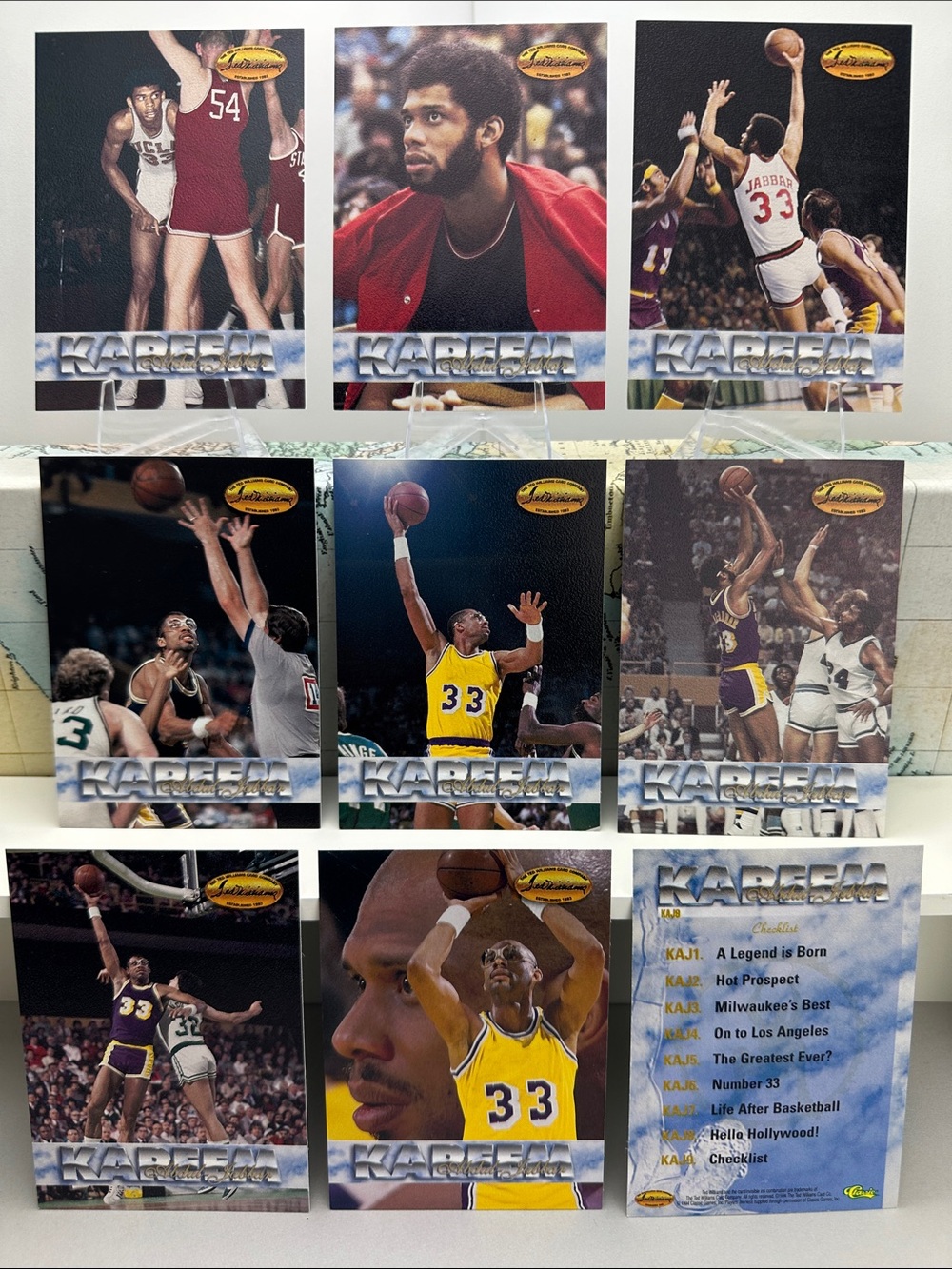 Kareem Abdul-Jabbar full 9-card set Classic Ted Williams Card Co.
